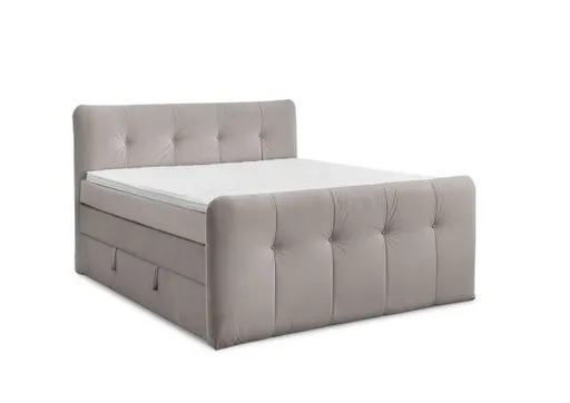 Boxspringbett HOLLIE- Liegefläche ca. 180x200 cm, Stoff, Beige, Bonell/Bonell