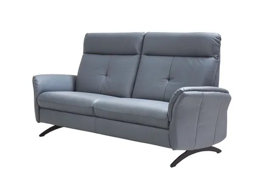 Sofa - 2,5-Sitzer, Leder, Graublau