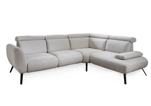 Ecksofa - 2-Sitzer mit Ecke rechts, Stoff, Beige