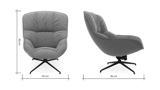 Sessel Unn - Stoff, Taupe