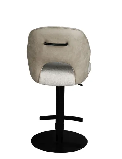 Barhocker MAILE - drehbar, höhenverstellbar, Stoff, Creme