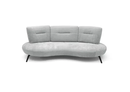 Nierensofa PACEY - 3-Sitzer, Stoff, Hellgrau