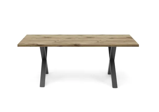 Esstisch - LB ca. 180x90 cm, Viking Eiche, Schwarz