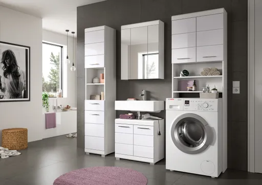 Badblock - 4-teilig, Weiß, Weiß Hochglanz