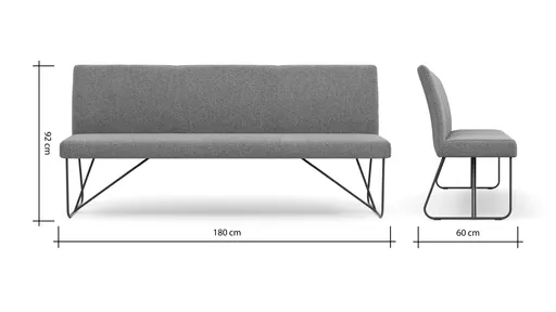 Bank Nashville - Breite ca. 200 cm, Stoff, Olivgrün