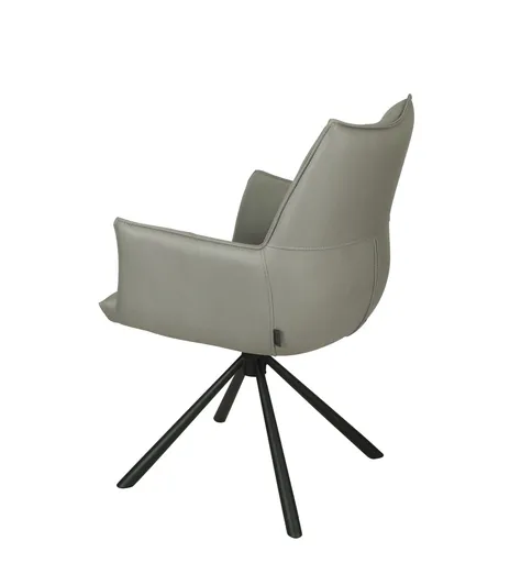 Armlehnstuhl MAKANA - drehbar, Stoff, Hellgrau