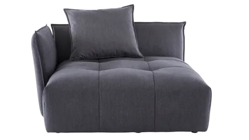 Ecksofa Palazzina - Longchair links, 1,5-Sitzer, Stoff, Dunkelgrau