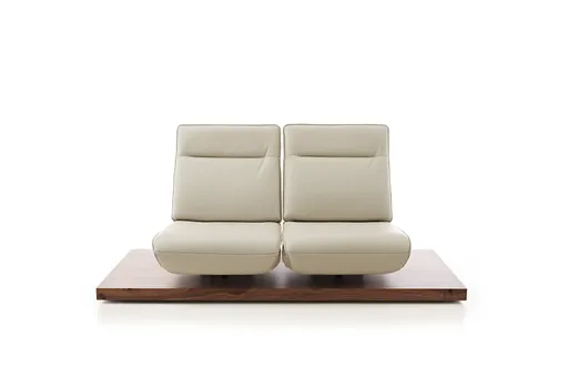 Sofa - 2-Sitzer, Relaxfunktion motorisch, Leder/Stoff Perlmutt