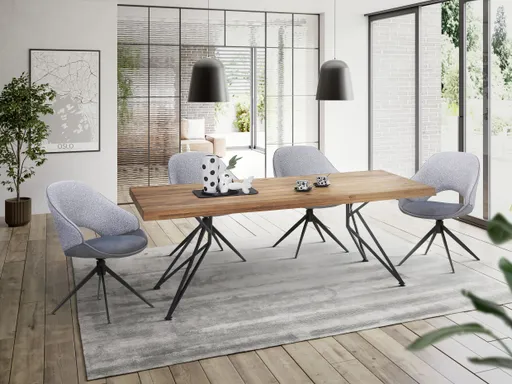 Stuhl MERIEM - drehbar, Stoff, Grau