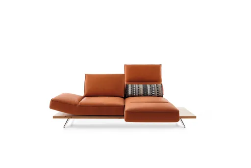 Sofa - 2,5-Sitzer, Rückenlehne/Armlehne verstellbar (manuell), Leder, Rost