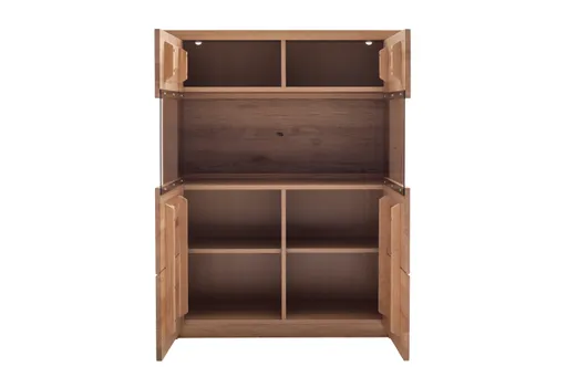 Wohnwand - Eiche Nachbildung, Eiche massiv geölt