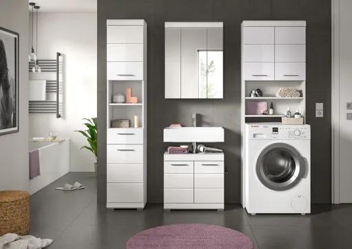 Badblock - 4-teilig, Weiß, Weiß Hochglanz