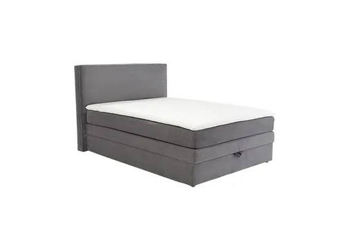 Boxspringbett JANETT- Liegefläche ca. 140x200 cm, Stoff, Grau