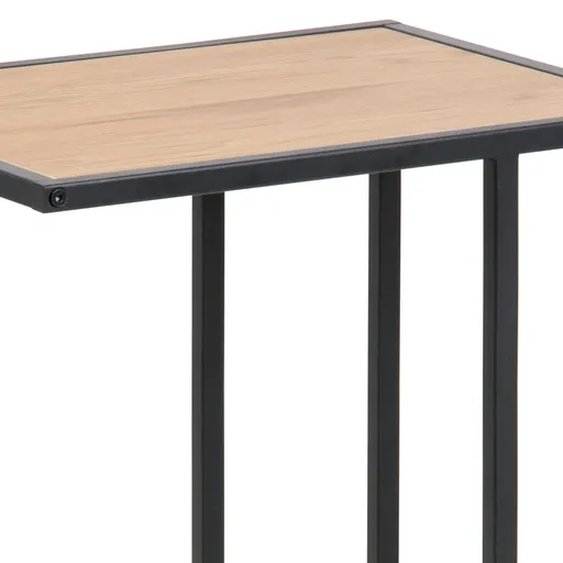 Lap-Top-Tisch - Wildeiche Nachbildung, Metall schwarz