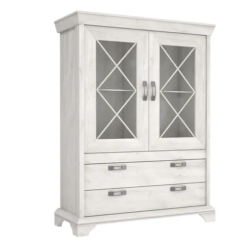 Vitrine FIRENZ - mit Beleuchtung, Pinie Dekor