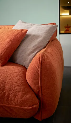 Sofa Fluffy - 4-Sitzer inkl. Rückenlehne verstellbar, Stoff, Kupfer