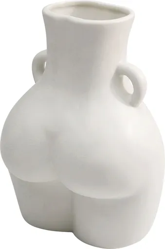 Vase- BHT 16x22x12 cm, Keramik, Weiß