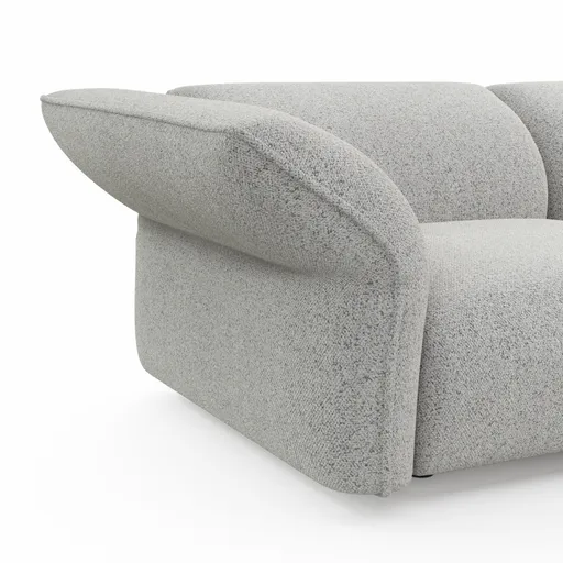 Ecksofa Motone - 2,5-Sitzer mit Ecke rechts, Stoff, Hellgrau