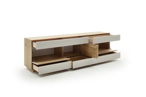 Sideboard Mileto - BHT ca. 234x65x46 cm, MDF, Lichtgrau, Naturdesign