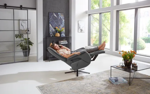 Fernsehsessel EM Pirna HV - Relaxfunktion, Leder, Anthrazit