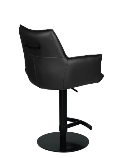 Barhocker MAKANA - drehbar, höhenverstellbar, Stoff, Schwarz