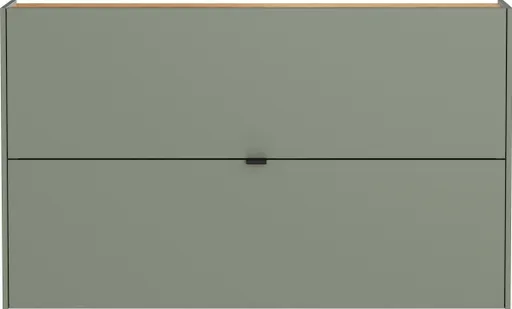Schuhschrank GIANNA - B ca. 140 cm, Taupegrün, Navarra Eiche Nachbildung