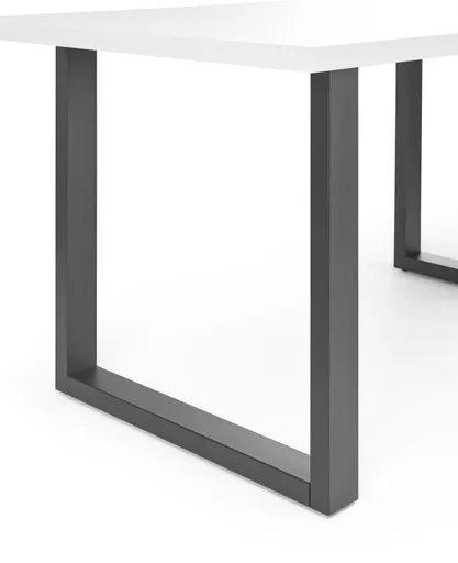 Esstisch - LB ca. 160x90 cm, Weiß, Schwarz