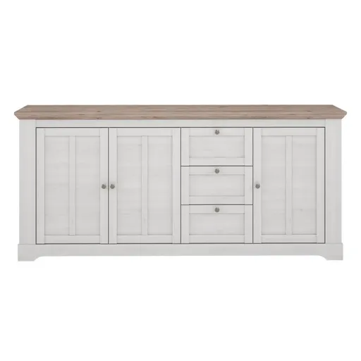 Sideboard FALLA - Weiß, Eiche Dekor