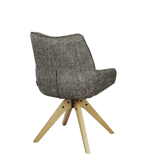 Armlehnstuhl MATTEA - drehbar, Stoff, Braun