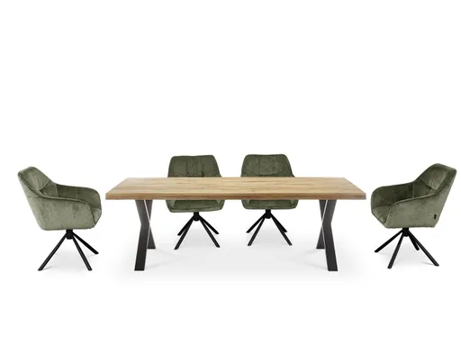 Armlehnstuhl MARLE - drehbar, Stoff, Grün