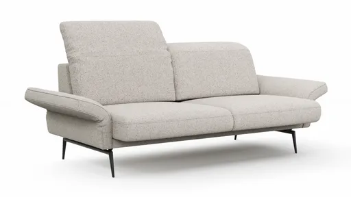 Sofa Estrela 2.0 - 2,5-Sitzer inkl. Kopfteil/Armteil verstellbar und Sitzvorzug motorisch, Stoff, Creme