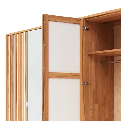 Drehtürenschrank Tigris - inkl. Passepartout, B. ca. 305 cm, Kernbuche massiv, geölt