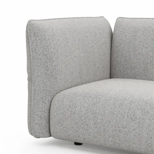 Ecksofa Motone - 2,5-Sitzer mit Ecke rechts, Stoff, Hellgrau