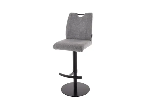 Barhocker MICHI - höhenverstellbar, Stoff, Grau