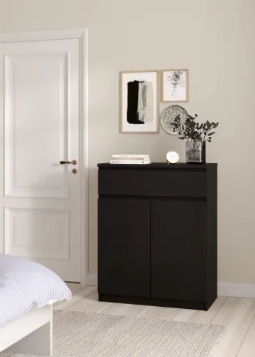 Kommode - B ca. 81 cm, Schwarz