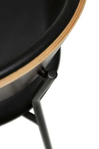 Stuhl - Furnierholz, Kunstleder, Nussbaum, Schwarz