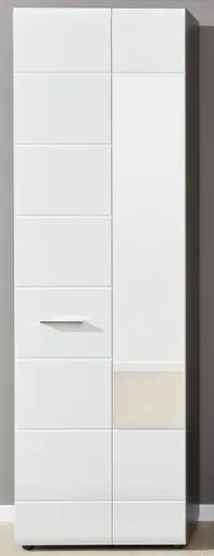 Garderobenschrank - Weiß Hochglanz, Grau