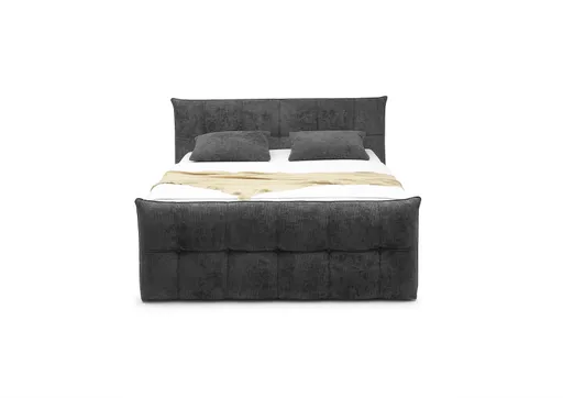 Boxspringbett- Liegefläche ca. 180x200 cm, Stoff, Schwarz