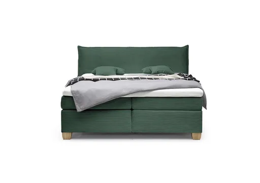  Boxspringbett HADAI- Liegefläche ca. 180x200 cm, Stoff, Opalgrün
