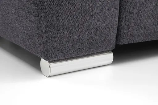 Polsterecke NANJA - 2-Sitzer mit Ecke rechts inkl. Schlaffunktion und Bettkasten, Webstoff Grau