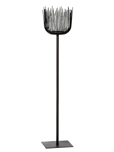 Windlicht - Eisen/Glas, H ca. 150 cm, Schwarzbraun/Klar