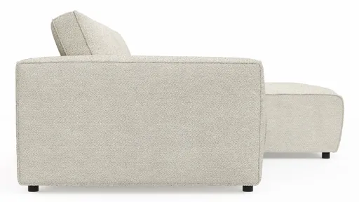 Ecksofa Lilaia - 1,5-Sitzer XL mit Chaise Longue XL rechts, Stoff, Creme