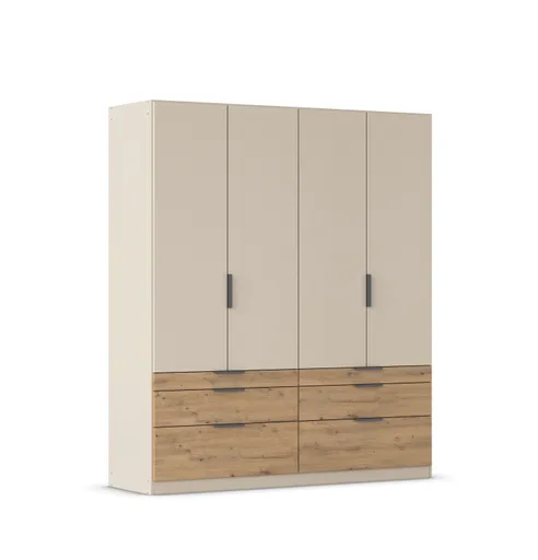 Drehtürenschrank RANI- B ca. 181 cm, Chapmpagner, Eiche Dekor