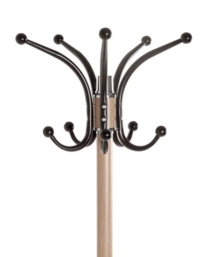 Garderobenständer - Ø/H ca. 40x175 cm, Eiche Nachbildung, Schwarz