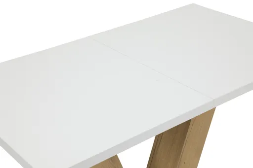 Esstisch - ausziehbar, LB ca. 140x80 cm, Weiß, Evoke Eiche Nachbildung