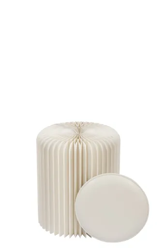 Sitzhocker - DH ca. 36x42 cm, Weiß-Creme