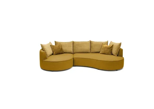 Ecksofa - Ecke links, 2-Sitzer, Stoff, Curry