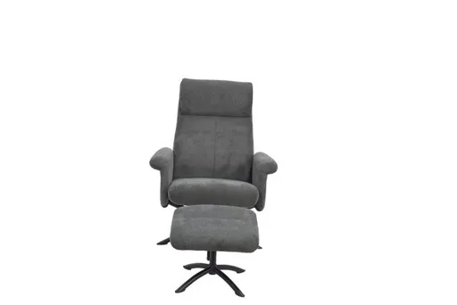 TV-Sessel MORTON mit Hocker - drehbar, Stoff, Grau