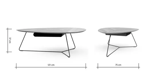 Couchtisch Fano - LBH ca. 121x75x38 cm, Eiche natur, Furnier