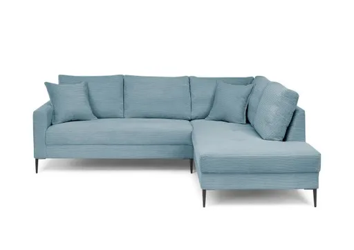 Ecksofa - 3-Sitzer, Ecke rechts, Stoff, Petrol